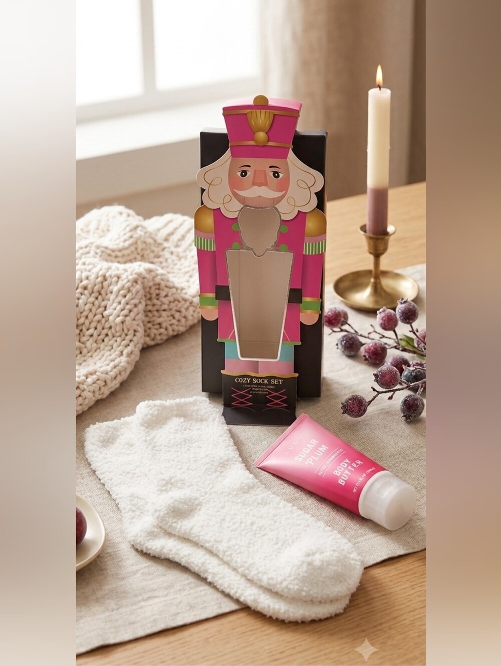 Lulu Sugar Plum Body Butter & Cozy Sock Set – Nutcracker Gift Set